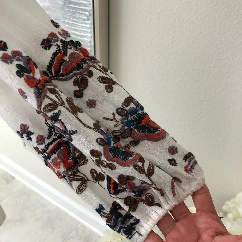 Free People Oxford Embroidered Mini Dress Size XS